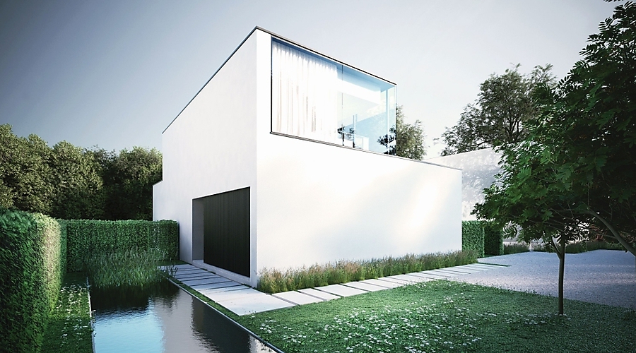 Revêtement de façade an aluminium, accroche visuelle dans une maison moderne à M