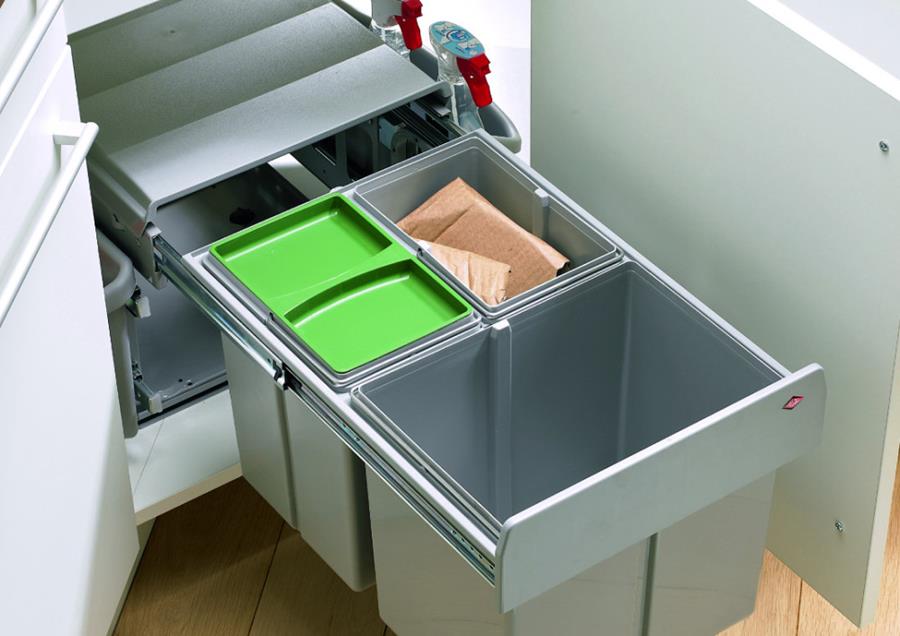 Geïntegreerde afvalsystemen voor de keuken