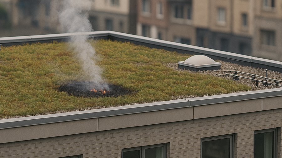 Enkele bedenkingen over groendaken en brandbeveiliging